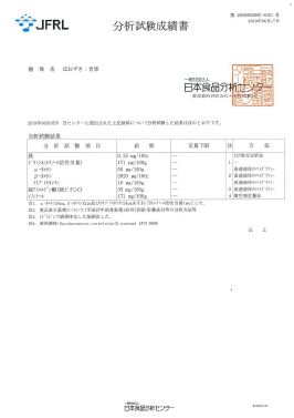 分析試験成績書