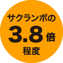 サクランボの3.8倍程度