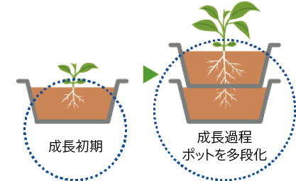 画像：多段式ポッドの説明